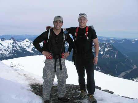 Buddy Dave and I climbing Mt. Rainier