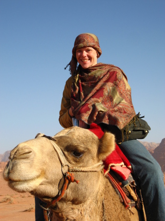 Tracy & Wadi Rum Camel, Jordan, November 11th, 2006
