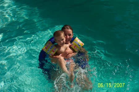 Swimming in our pool
