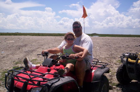 My daughter Amanda and I four-wheeling in Everglades