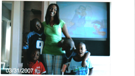 my wife and my boys at our timeshare in April 2007