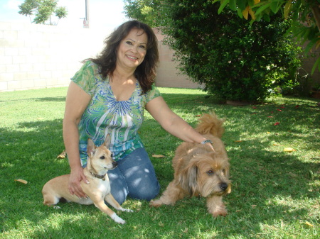 me, my dogs Josie Marie and Pepper blue