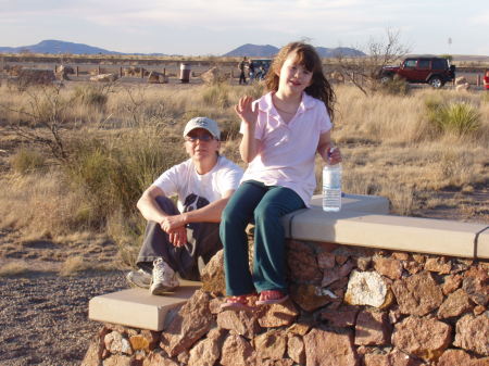 My wife and daughter in West Texas