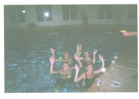 In the pool with some friends