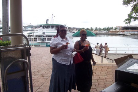 My best friend and I enjoying a drink before the Star Island Cruise in MIA