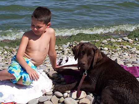 Joshua and Chewy Lake Ontario 07