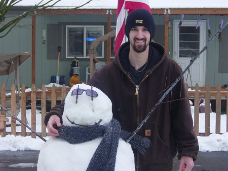 Son - Daniel & his first ever Snowman