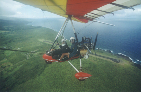 flying over my house in Hana, Maui