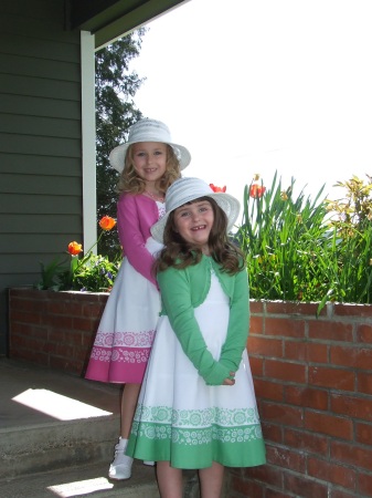 My Girls dressed up for Easter 2007