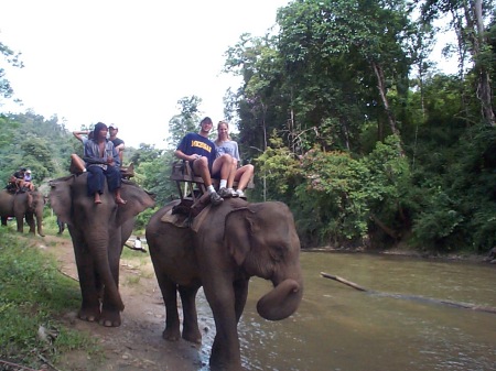 Aaron and Christy on trek north of Chiang Mai, Thailand (2003)