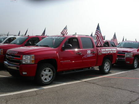 Trucks b4 they go pick the drivers up for introduction