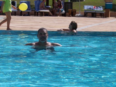 Cooling out in a pool in Dakar, Senegal