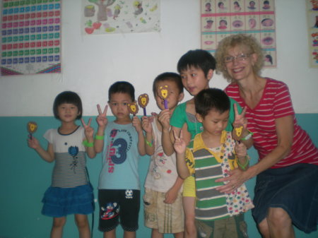helping at a deaf school in ChangSha, China