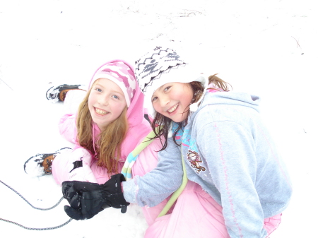 Chrissy and friend Sleigh Riding