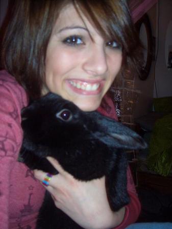 My BEAUUUUUUUUUUTIFUL Daughter Arielle and our bunny Tinkerbell