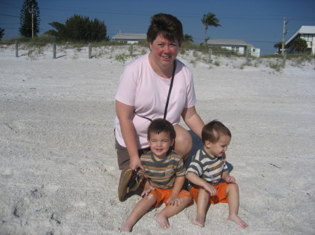 Me with boys on beach