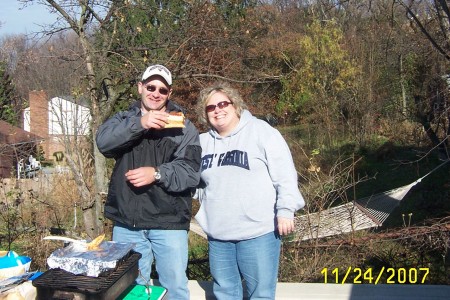 Me and my brother Teddy tailgating at a WVU