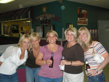 Hanging out at the bowling alley with the girls!