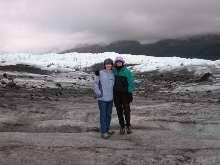 MJ and me walking on Matanuska Glacier
