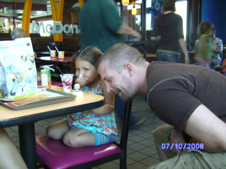 Gracie and Her Dad Eating Ice Cream