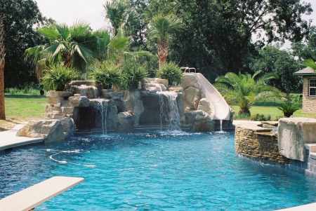 Water Feature Grotto and Slide
