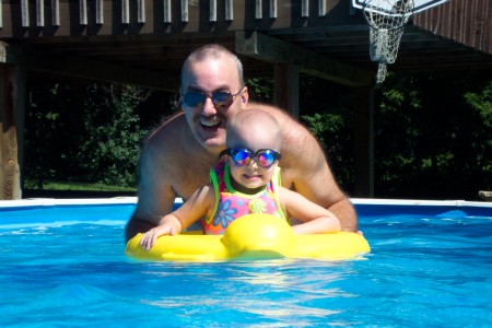 Poppa and sweetpea in the pool