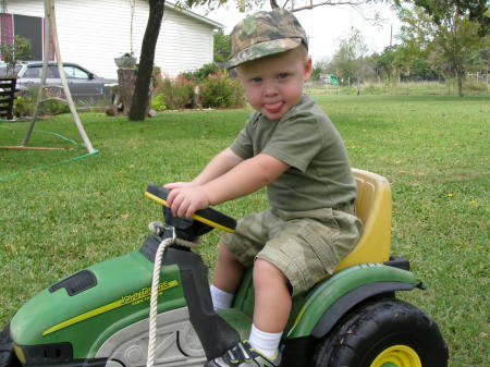 CJ on his tractor