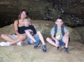 The boys and I in Hocking Hills, Ohio