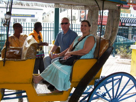 Horse and buggy ride in the Bahamas with my wife Brenda