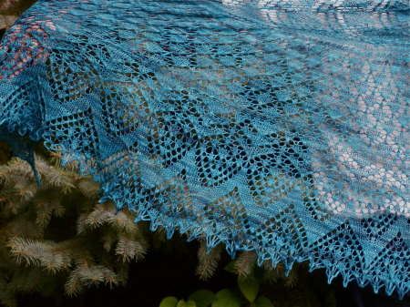 Vernal Equinox Surprise Shawl Wingspan Detail