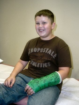Caleb and his football injury