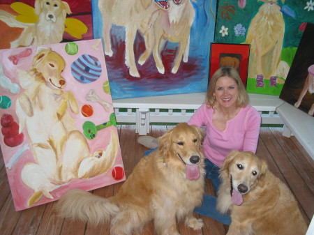Kim, dogs and artwork
