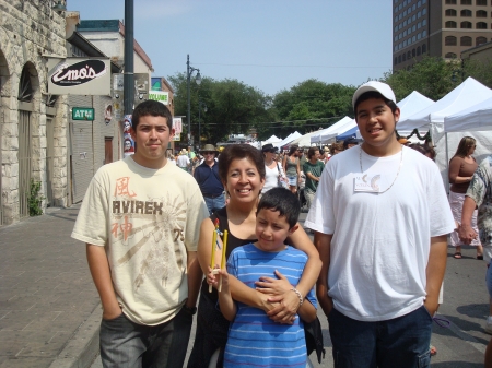 My boys and I at the Pecan Street Festival