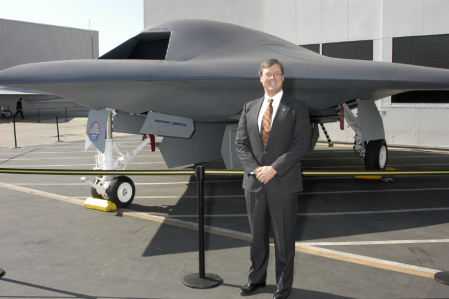 Dan in front of the X-47B mockup