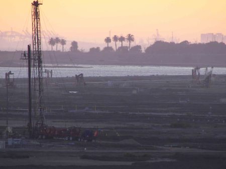 Looking across Bolsa Chica Reserve toward Long Beach