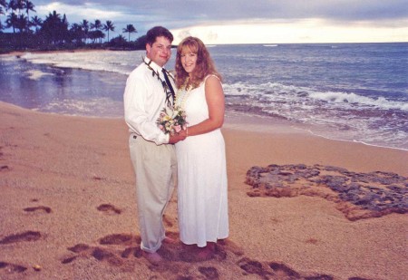 My wedding day.  Kauai 1999.