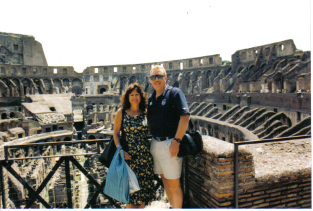 My wife and I at the Collesium in Rome