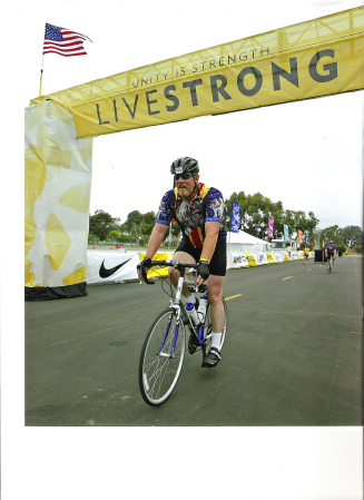 Finishing the LIVESTRONG ride in 2006