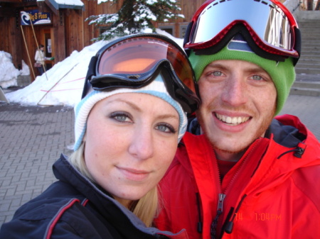 me and my baby snowboarding