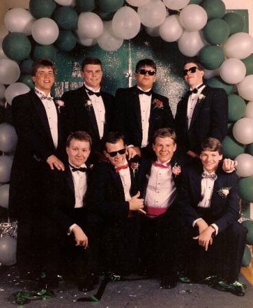 8 guys at the JHS Senior Prom - Spring 1989