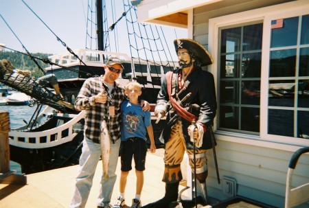 Dad & youngest of 2 (10 in 06) & Capt. Jack Sparrow & Fish