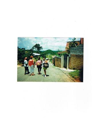 SHARON AND FRIENDS OUTSIDE OF BOB MARLEY HOME AND FINAL RESTING PLACE, ST ANN, JAMAICA