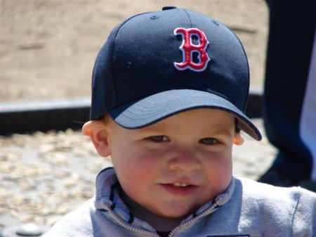 Joey at the park like Grammy loves the sox