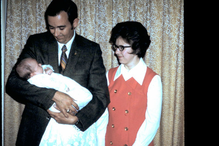 Our son chris's christening in 1972