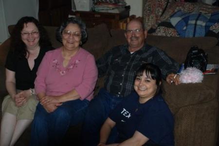Aunt Jo, Mom, Dad, and me
