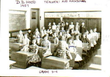 D.B. Hood Grade 3-4 Class of 1957.