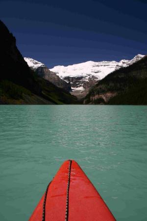 Canoeing on Lake Louise, Canada