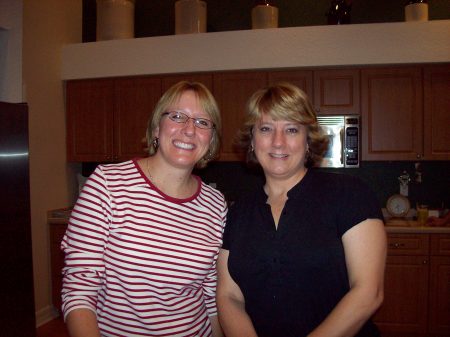 My sister Cari and I celebrating Christmas.