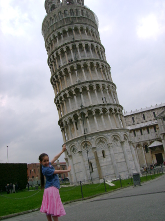 Judith holding up the tower of Pisa