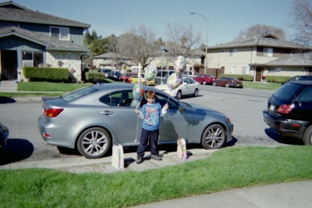 My son leaving to Chucky Cheese for his 8th Birthday Party